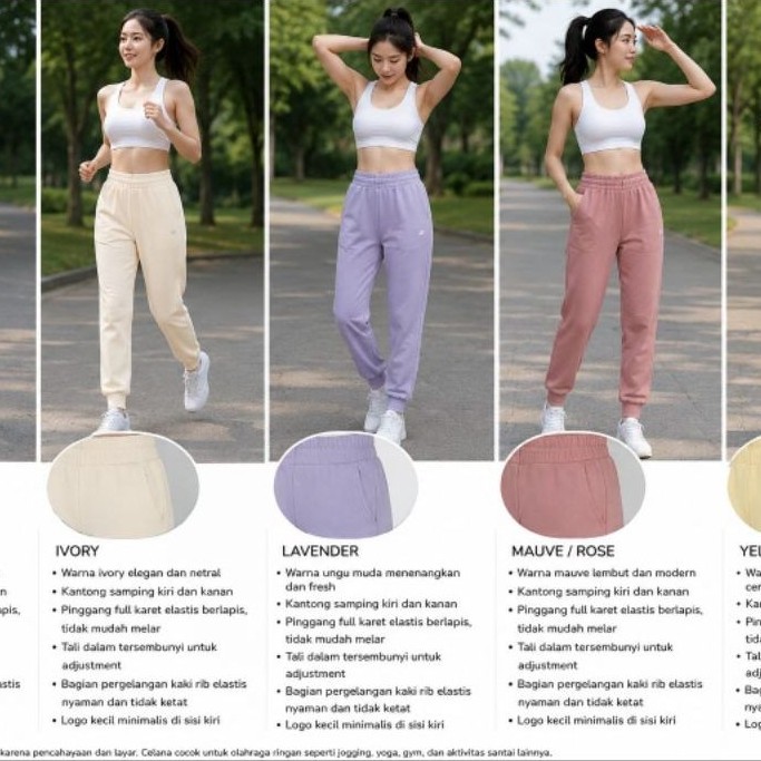 S N N   Long Pants Women Ny Terry Jogger Sport Celana STL Joger Wanita Olahraga CD83