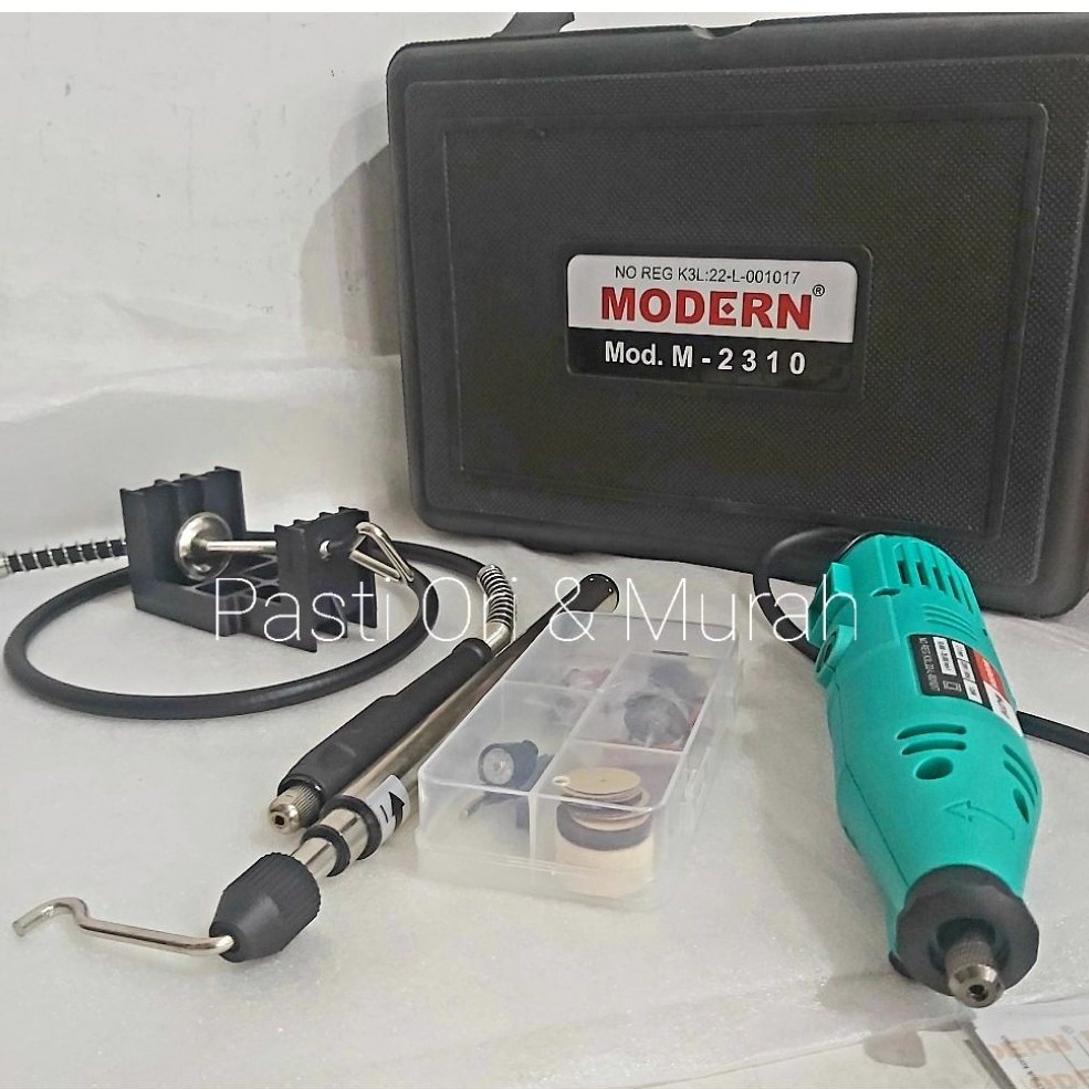 MODERN M-2310 Mesin Mini Die Grinder 3mm Set Bor Tuner Drill Gerinda Grinda Gurinda M2310 Grenda Tan