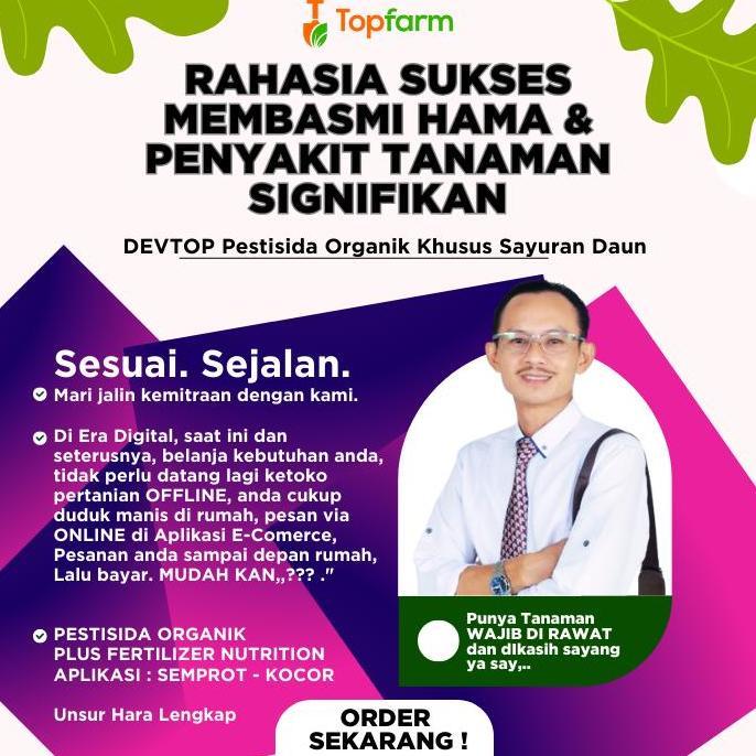 Obat Semprot Hama Sayuran Daun / Pembasmi Hama Tanaman / Pestisida Organik Devtop / Insektisida Obat