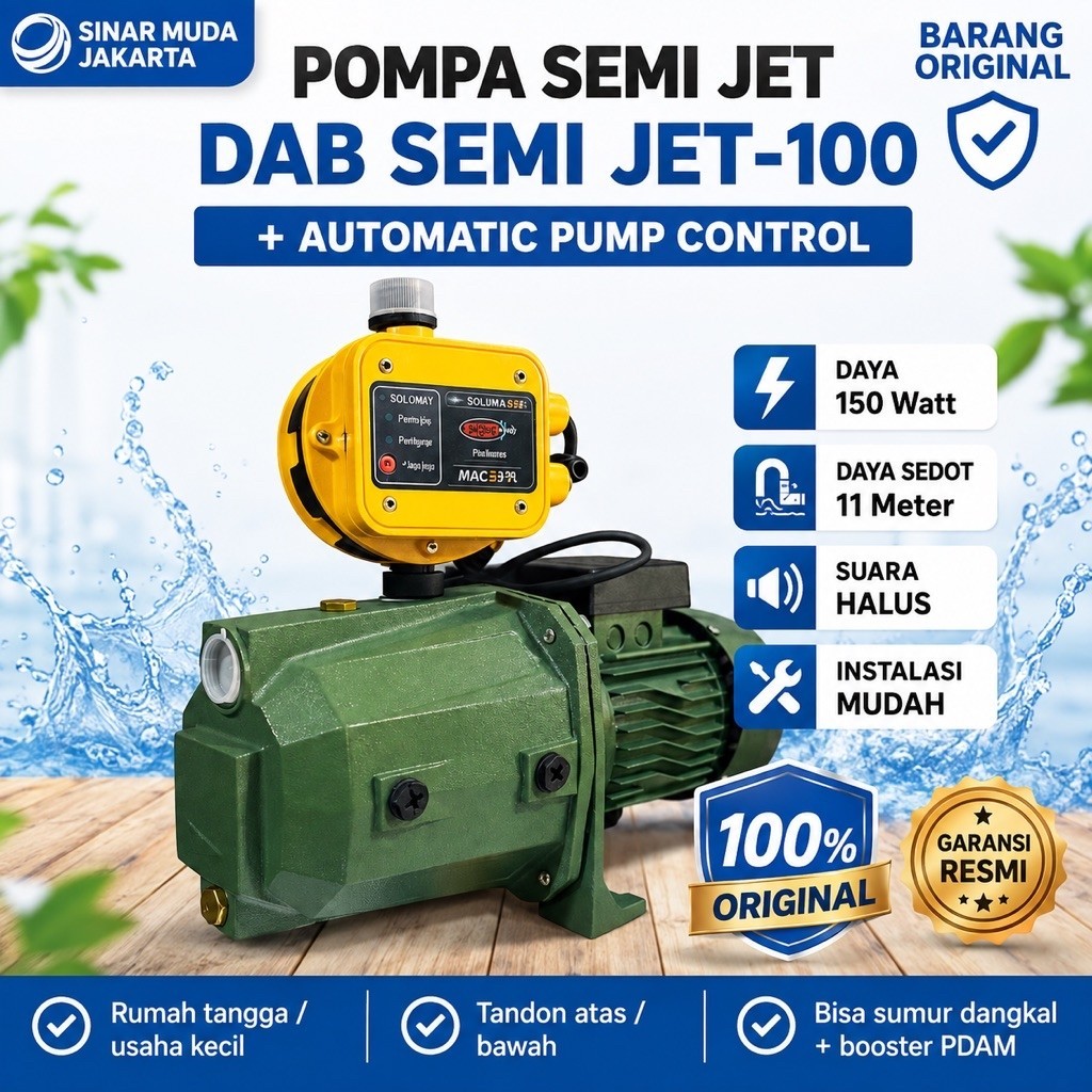 POMPA AIR DAB SEMI JET PUMP JET-100 BIT ORIGINAL