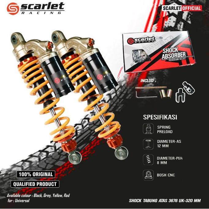 Scarlet Racing - Shock Tabung Atas 3676 Ukuran 280Mm 320Mm 340Mm (O+U)