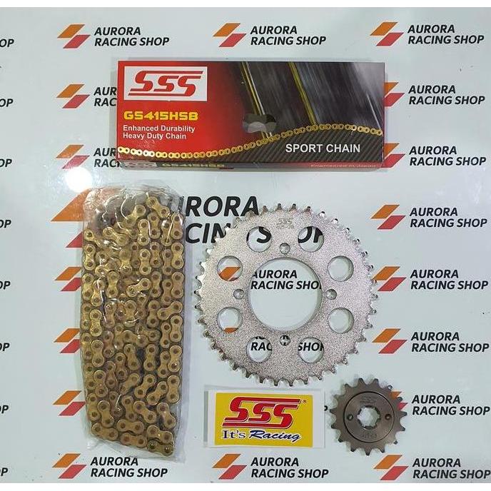 Gear Set Sss Rx King & Rantai Sss 415 Hsb Gold