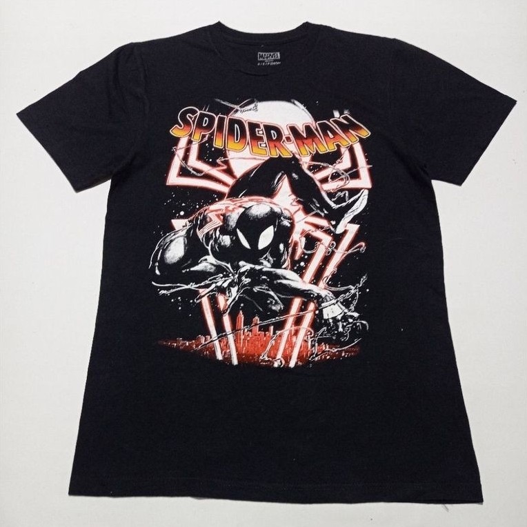 Kaos Marvel Spider Man Official Merchandise Warna Hitam Size S Second Brand Marvel