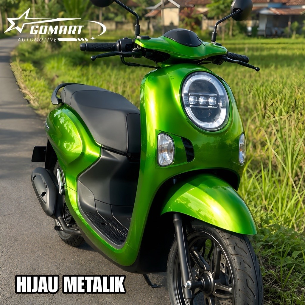 skotlet motor hijau metalik candy sticker scotlite profix hijau metalik candy