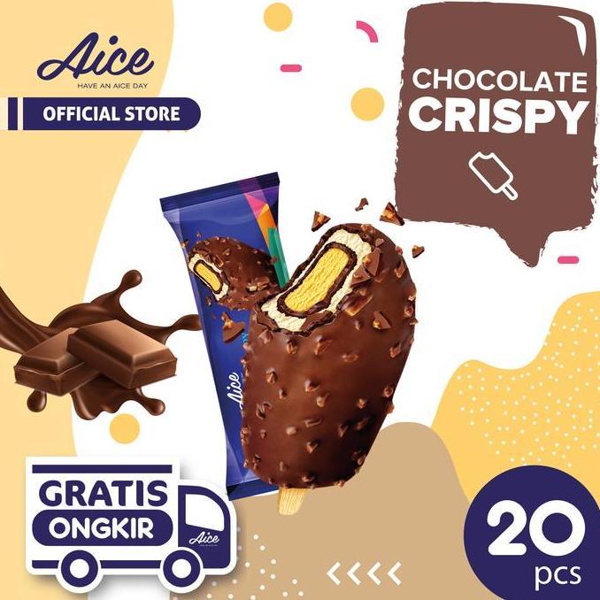 Paket Aice Ice Cream Chocolate Crispy Es Krim (isi 20 pcs)