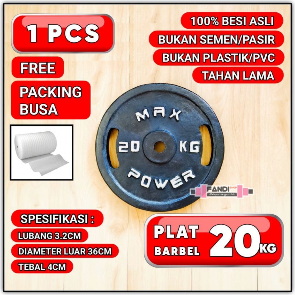 PLAT BARBEL 20KG 1PCS / PEMBERAT BARBEL 20KG