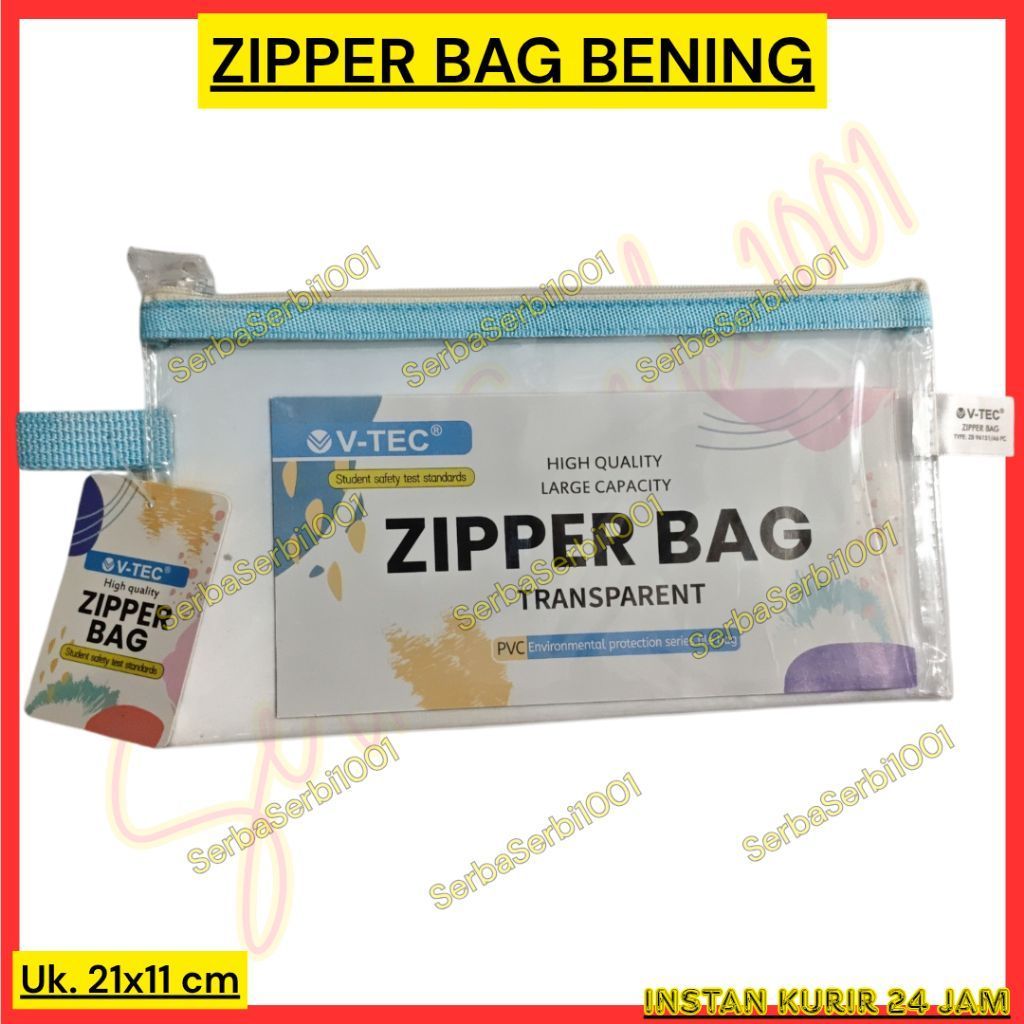 ZIPPER BAG BENING 21X11 CM / ZIPPER BAG PVC TEBAL