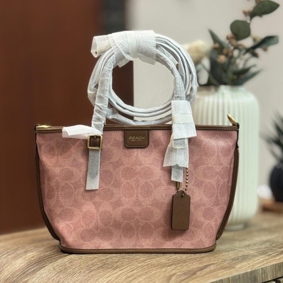 Coach taxi 21 tote bag pink sable - tas wanita coach taxi pink
