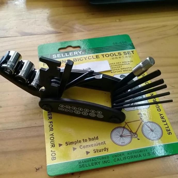 Kunci Sepeda Tools Set Sepeda Sellery USA Folding Bicycle Tools Set