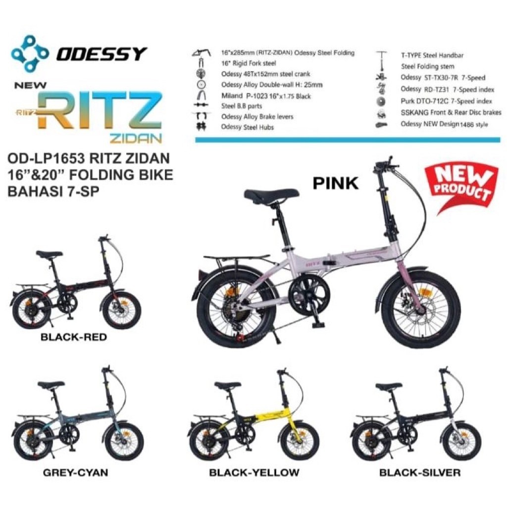 Sepeda Lipat 16 inch Merk Odessy Ritz