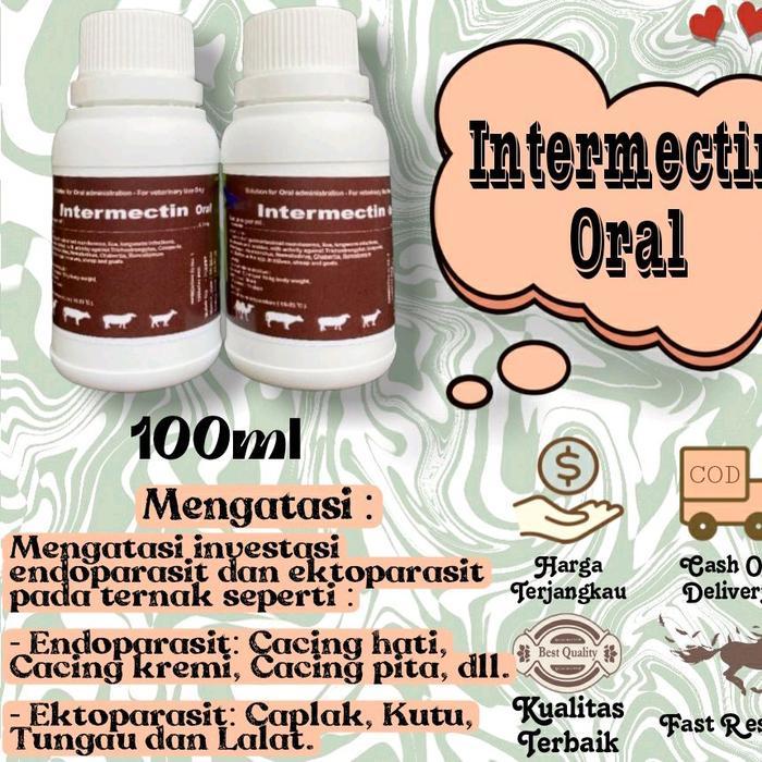 Intermectin Oral 100ml Mengatasi Penyakit Endoparasit & Ektoparasit Pada Hewan Ternak