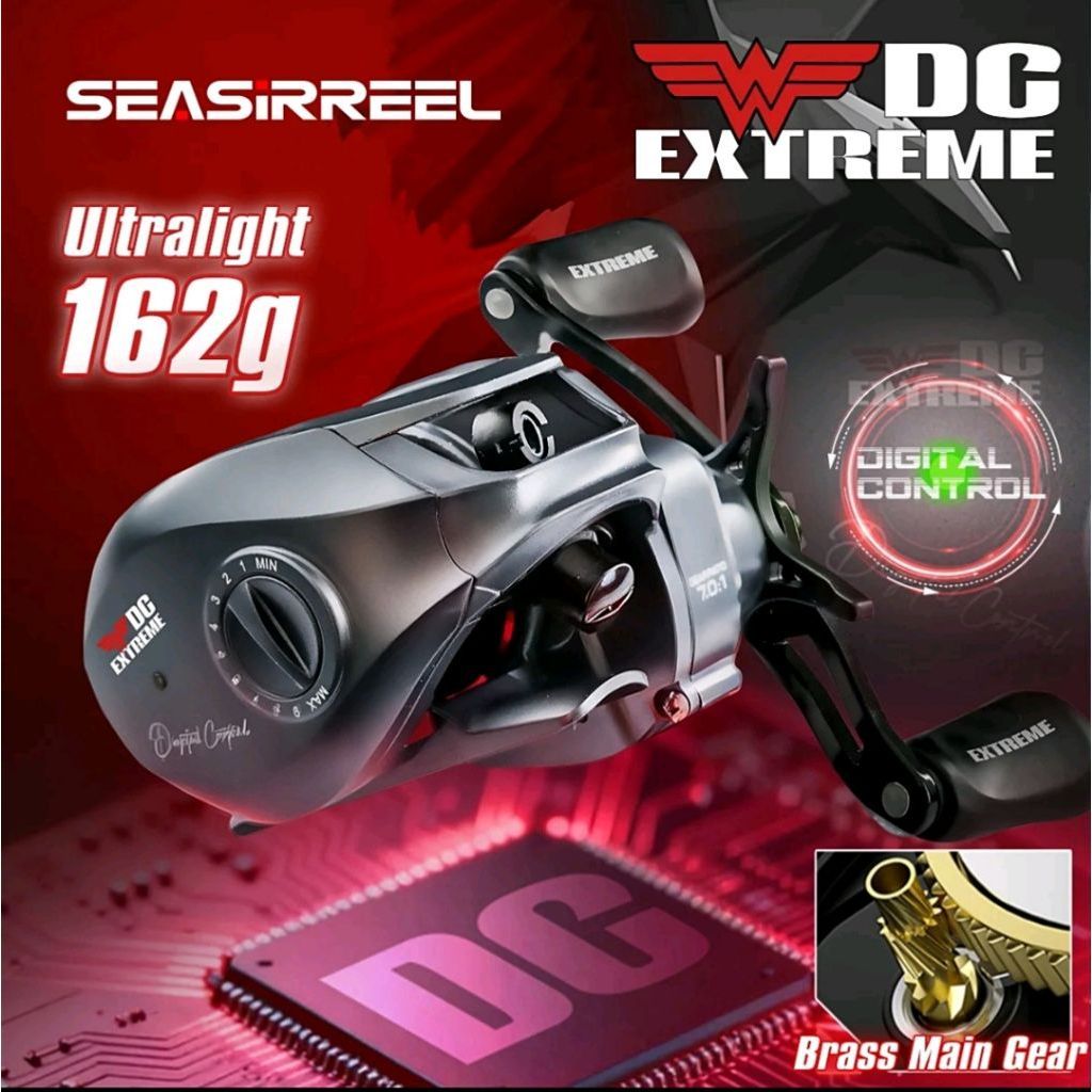 REEL SEASIR Extreme DC Reel Baitcasting Ultralight Digital Control Long Cast Gear Kuningan