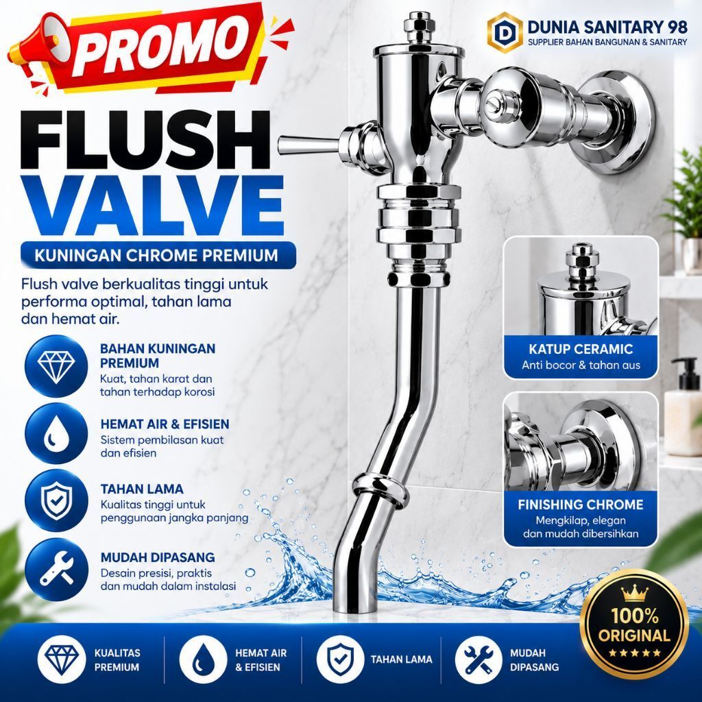 Flush Valve Model Toto / Pembilas Kloset Jongkok / Pembilas Kloset