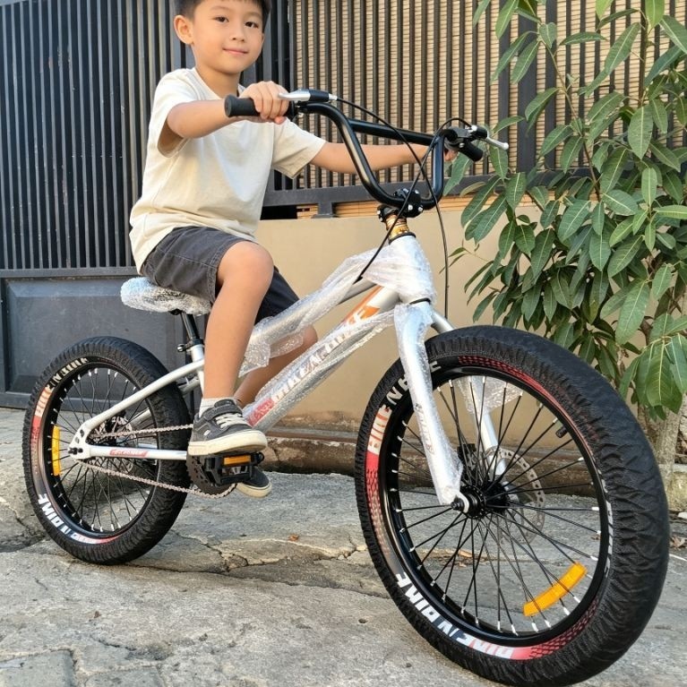 SEPEDA BMX 20 INCHI REM CAKRAM BAN JUMBO 20 X 3.0 MERK BNB BIKENBIKE BNB C600 SPORT UMUR 8 TAHUN HIN