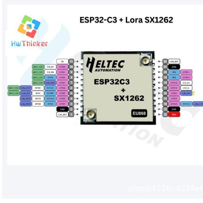 HT-CT62 HELTEC CHIP IC LORA WIRELESS 863MHZ-928MHZ ESP32-C3+SX1262 ESP32C3 HWT79