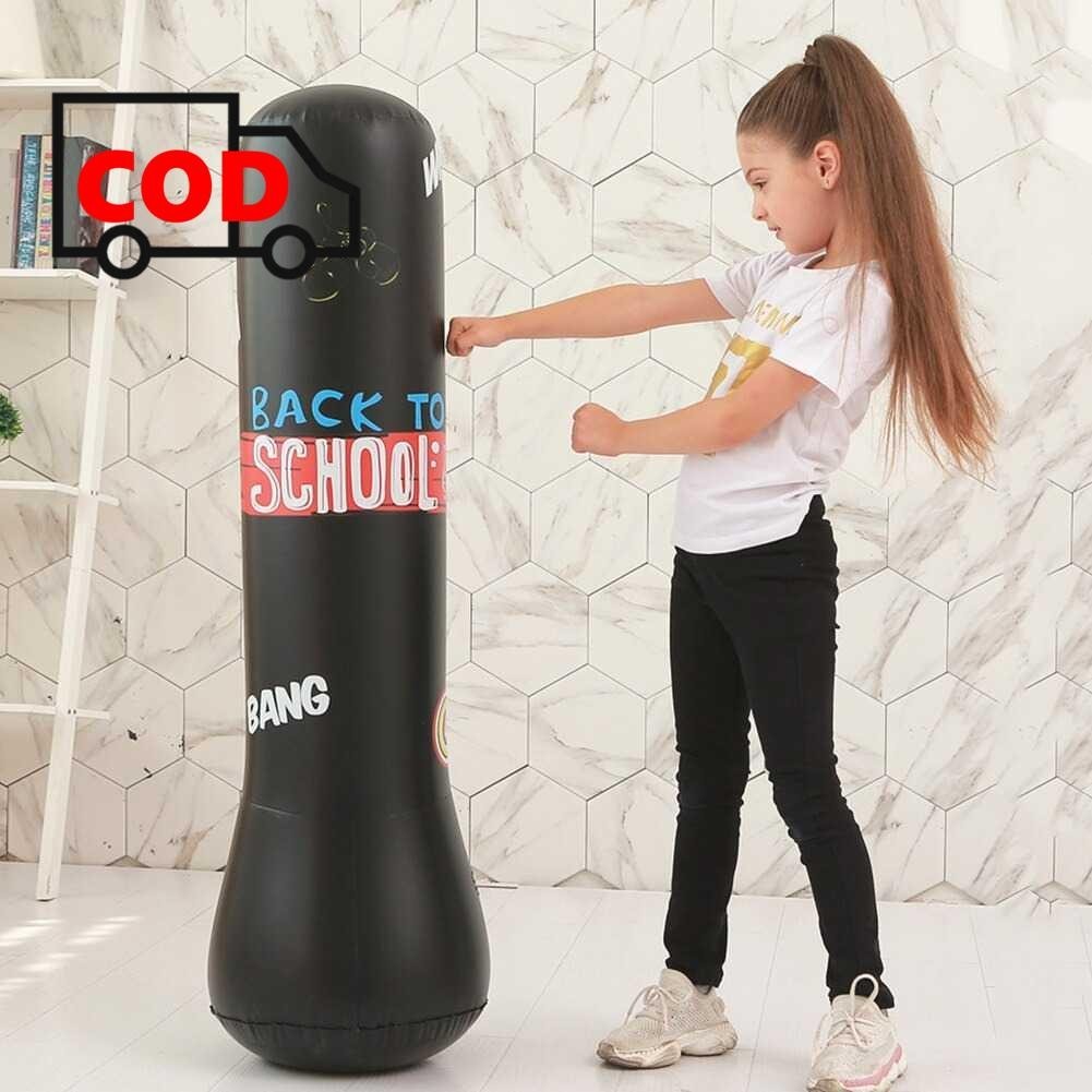 Vertical Punching Bag Anak Inflatable 120cm Alat Tinju Boxing Berdiri untuk Anak