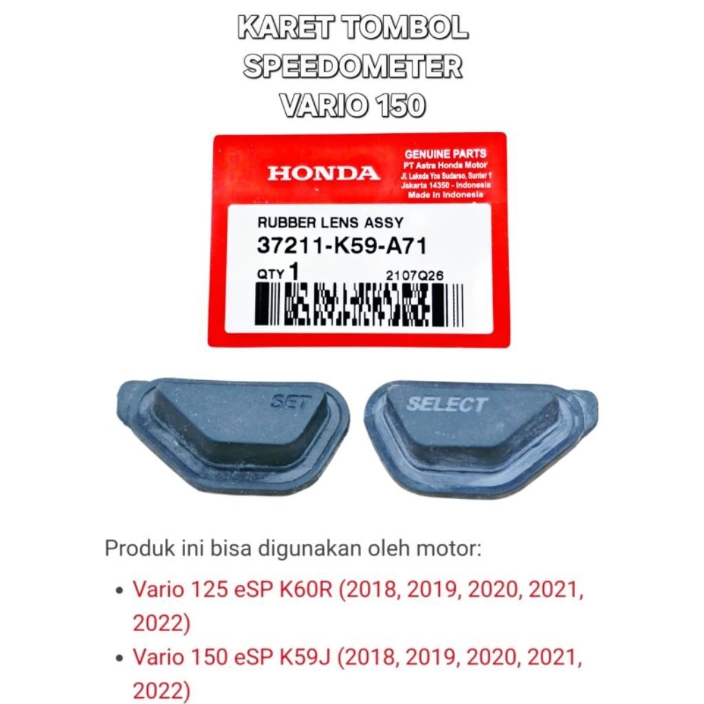 Karet Tombol Speedometer Vario 150 37211K59A71