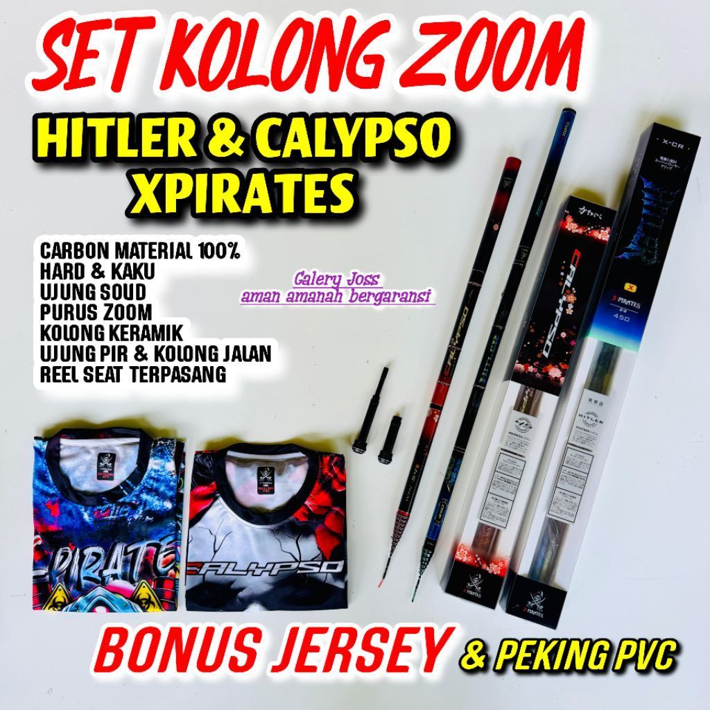 TEGEK KOLONG XPIRATES HITLER & CALYPSO 360 450 540 BONUS JERSEY , Tegek kaku kuat ringan