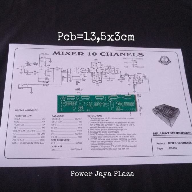 PCB MIXER 10 CH AP-195 ORIENTAL AP195 PJP79