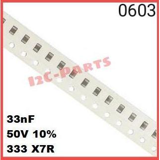 0603 33nF 50V 10% 1608 0.033uF Capacitor SMD 333 X7R Kapasitor Fixed min order 5