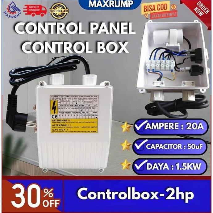 MAXPUMP Panel Control Kontrol Box Pompa Air Satelit Submersible Pump 2HP Control Box Pompa Satelit S