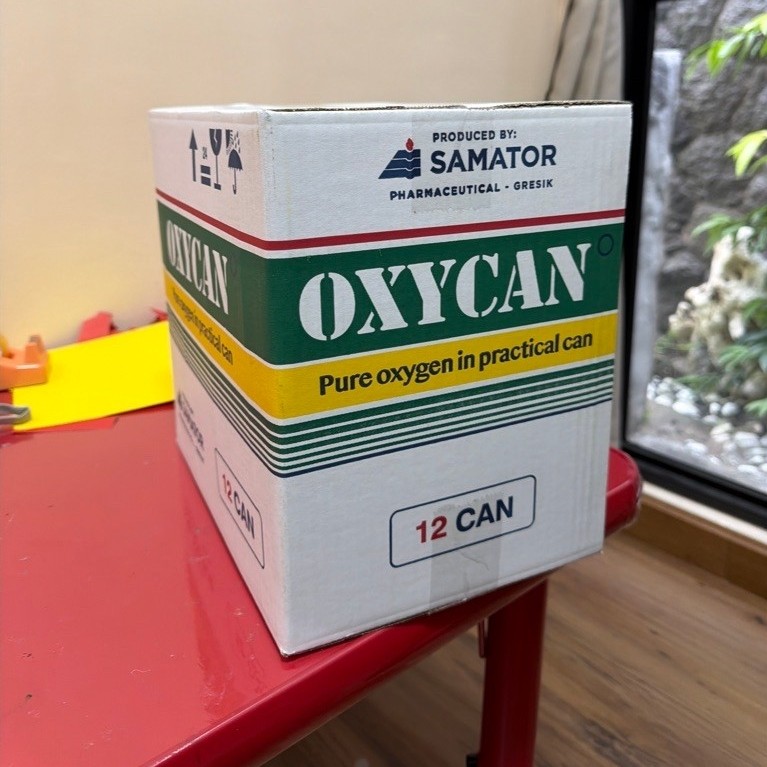 Oxycan Oksigen Portable 500cc Oksigen Kaleng 1 Dus isi 12 kaleng