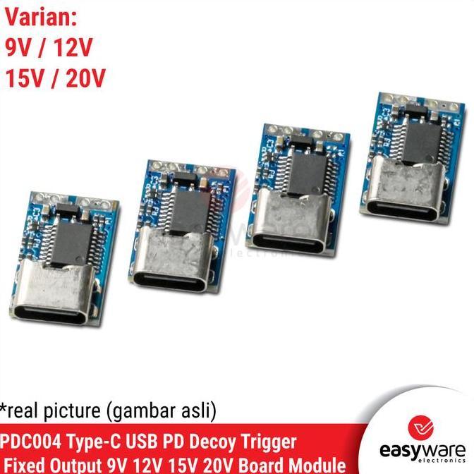 Pdc004 Usb-C Pd Decoy Trigger Fixed Output 9V 12V 15V 20V Modul Trigger Usb Pd Compact Compatible