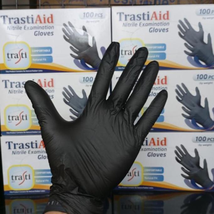SARUNG TANGAN NITRILE HITAM / SARUNG TANGAN FOOD GRADE / PRAKTIS / SEMURA TOSERBA GBR