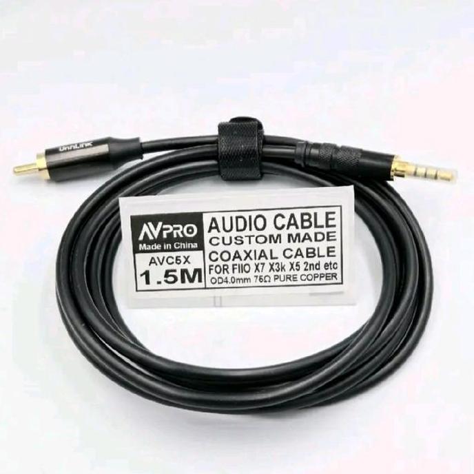 AVPRO AVC5X DIGITAL COAXIAL FOR FIIO X7 X3K X5 2ND ETC OD4.0MM BLACK PROX