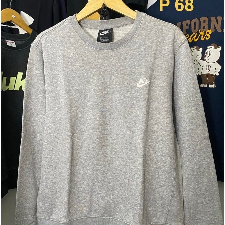(68x58cm tanpa ditarik) CN crewneck sweater sweatshirt nike bordir logo warna abu misty