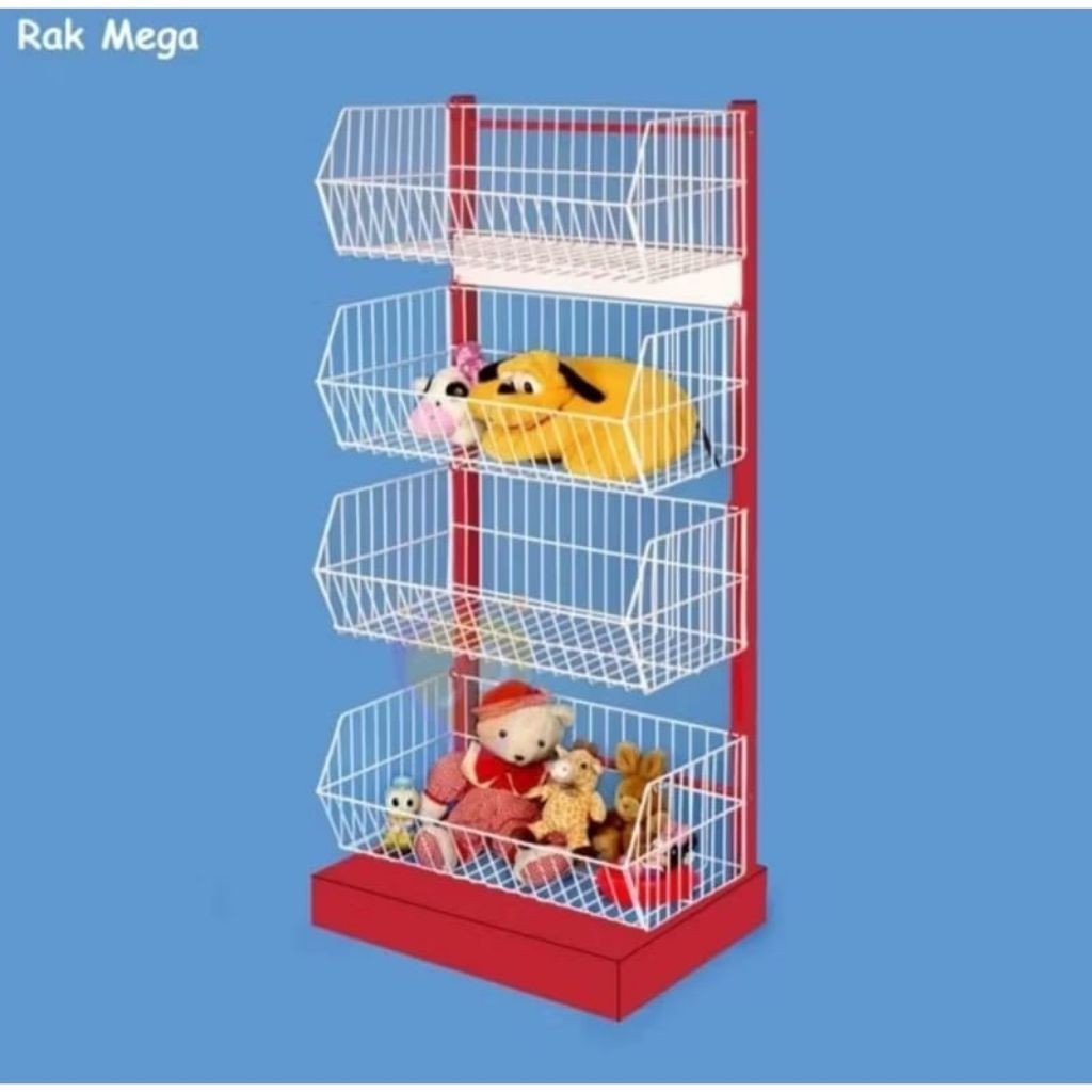 Rak Serbaguna Mega Master Susun4/Rak Snack/Rak Chiki/Rak Displat Warna Asli Master Anti Karat