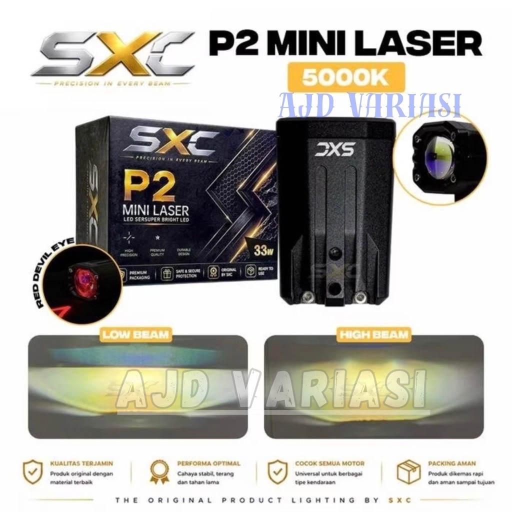 LAMPU TEMBAK BILED SXC P2 MINI LASER BLUELENS CAHAYA BILED WATERPROOF - MINI LASER