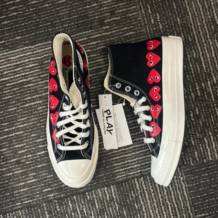 CONVERSE X CDG PLAY High MULTI HEART BLACK ORIGINAL