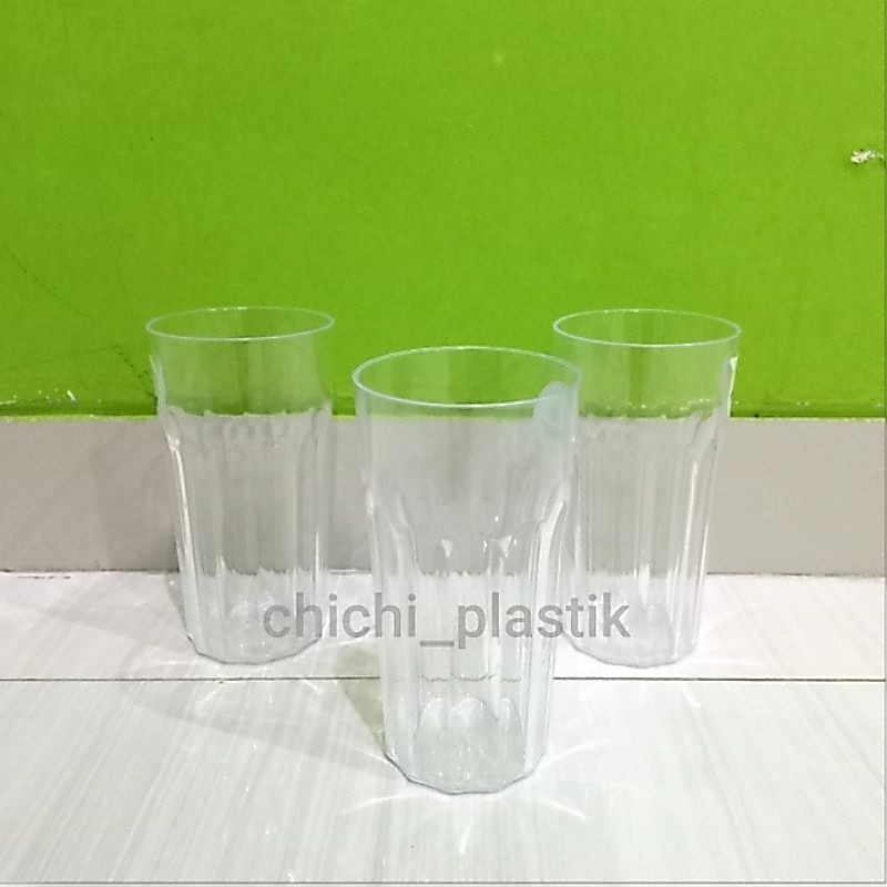 Gelas akrilik TANPA GAGANG acrylic bening mika cangkir gagang bir beer