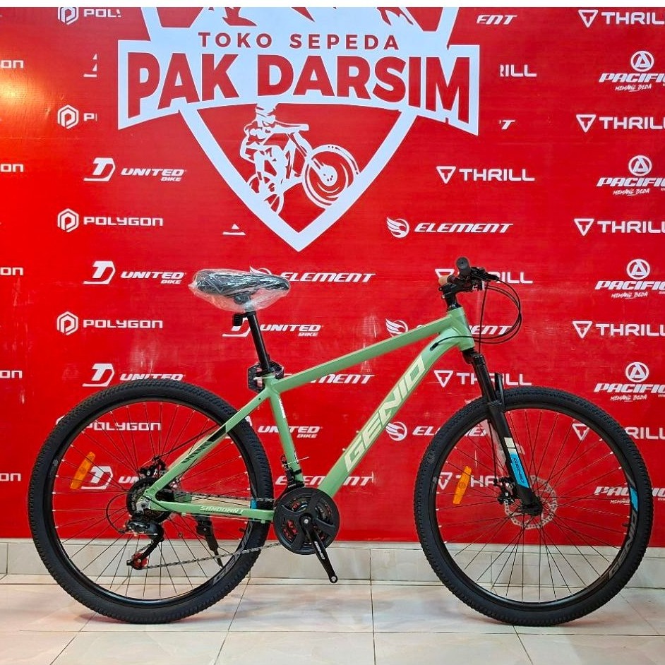 pengiriman instan sepeda MTB Genio sandwon size 20 frame aluminium 24 speed