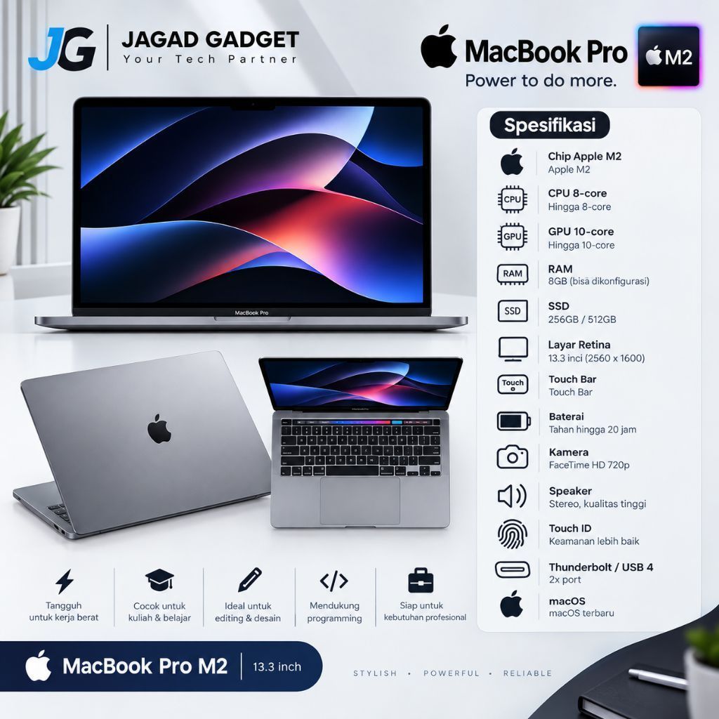 apple macbook pro m2 |8/256|8/512|16/256|16/512|second berkualitas
