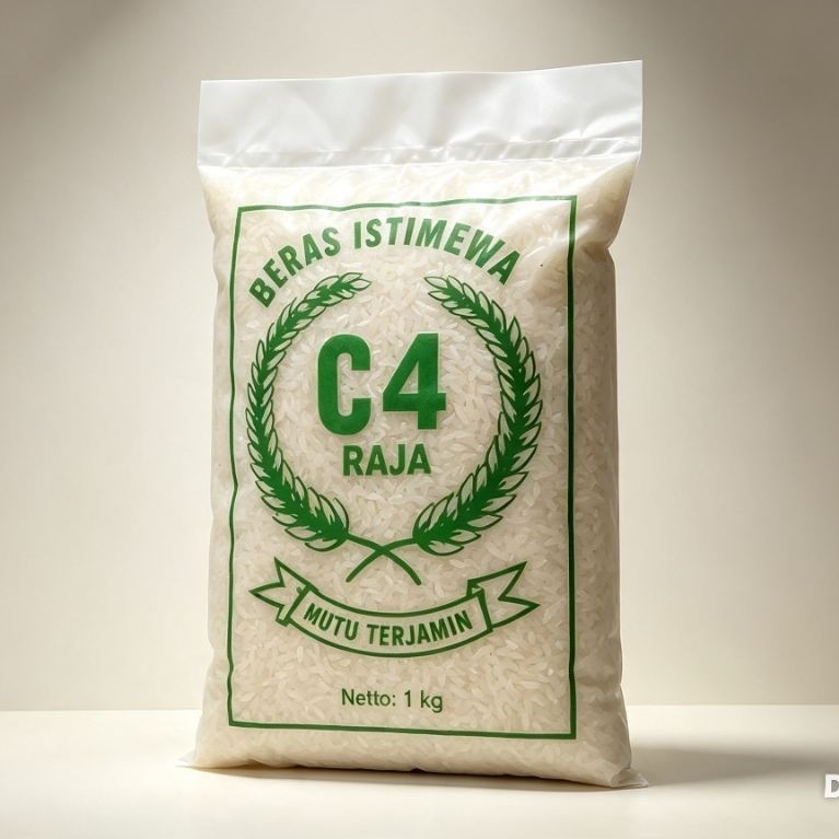 Beras C4 Raja Super Pulen 1kg - White Rice, 1kg