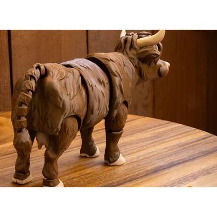 Mainan Hewan Sapi Highland Artikulasi Realistik | Figurine Plastik Koleksi 18cm