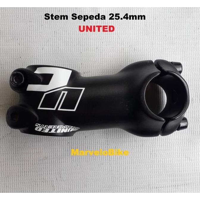 Head Stem Sepeda 25.4mm Standar Merk UNITED Stem Sepeda MTB Fixie Balap UNITED