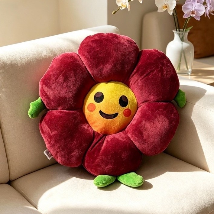 Bantal Stang Motor Anak  Iron Man Sun Flower  MERAH Super Soft