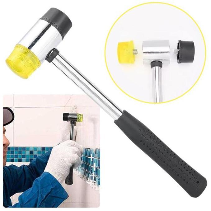 GHEATHEON Palu Karet Plastik 2in1 Mini Rubber Hammer Soft Pasang Lantai Keramik Granit Parket Multif