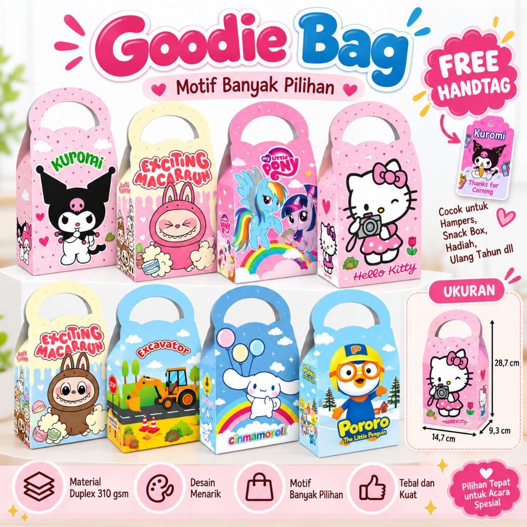 (10PCS) GOODIEBAG ULTAH SNACK BOX NASI KOTAK | HAMPERS SNACK