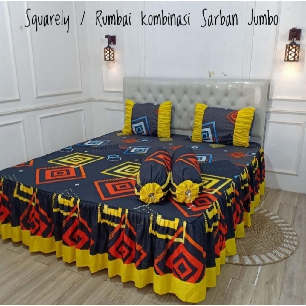 sprei rumbai kombinasi 180x200x20 sarban jumbo