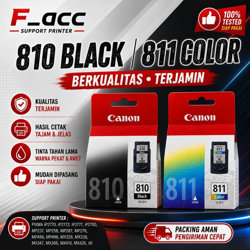1 Set Tinta Cartridge Canon PG-810 CL-811 for ip2770 mp287 mp245 mp237