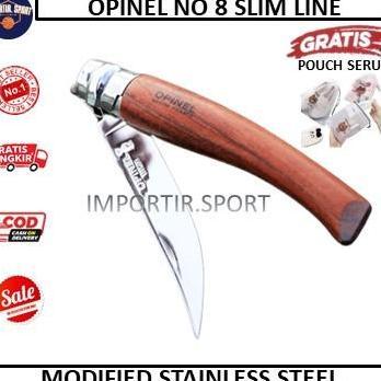 Pisau Lipat Opinel No 8 Slim Line Padouk Wood Handle Ultralight