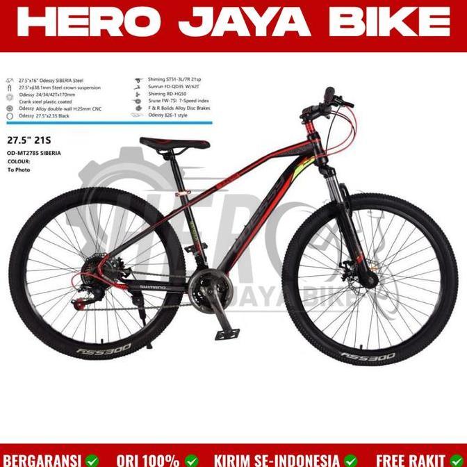 Sepeda Gunung Mtb Odessy Siberia Uk 24 26 27,5Inch 21Speed Rem Cakram