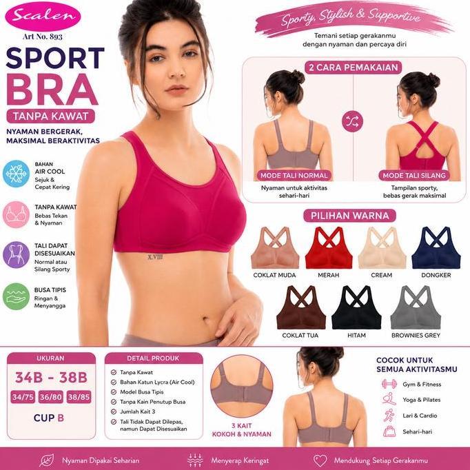 Scalen | Sport Bra Tanpa Kawat Scalen 893 | Size 34B-38B