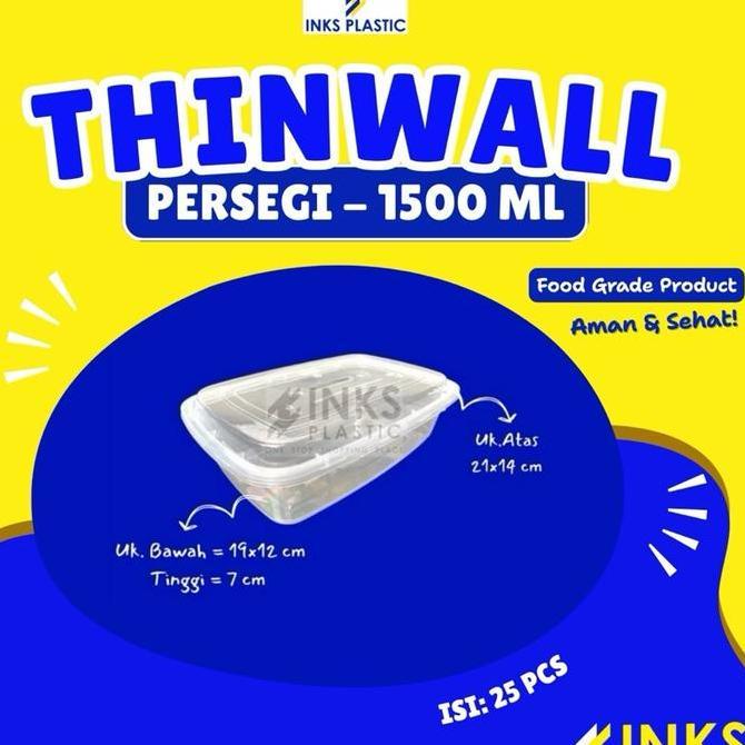 Thinwall 1500 Ml Persegi Panjang Rectangle (25 Pcs)