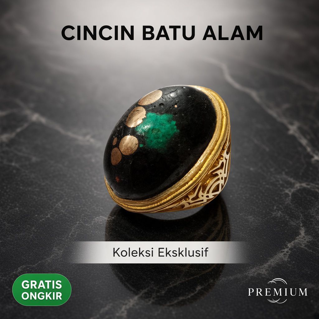 (NEGO) CINCIN SIZE 6 BATU AKIK ageman bertuah DAMARWULAN RING KUNINGAN SARI (DIM UP 20)