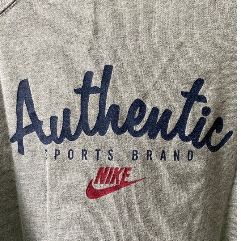 (73x58cm tanpa ditarik) CN crewneck sweater full zipper vintage Nike authentic emboss track retro ja